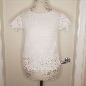 Vintage?French white crochet lace top